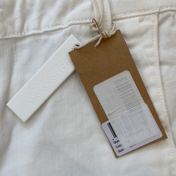 NWT Madison Scotch By Scotch and Soda White Denim Jeans leather side detail - Picture 4 of 9